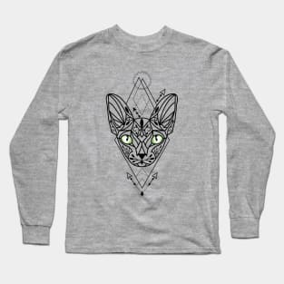 Green Eyed Sphinx cat tattoo Long Sleeve T-Shirt